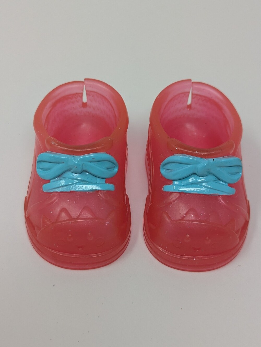 Baby Alive Shoes Pink Jelly with Blue Bow Accent